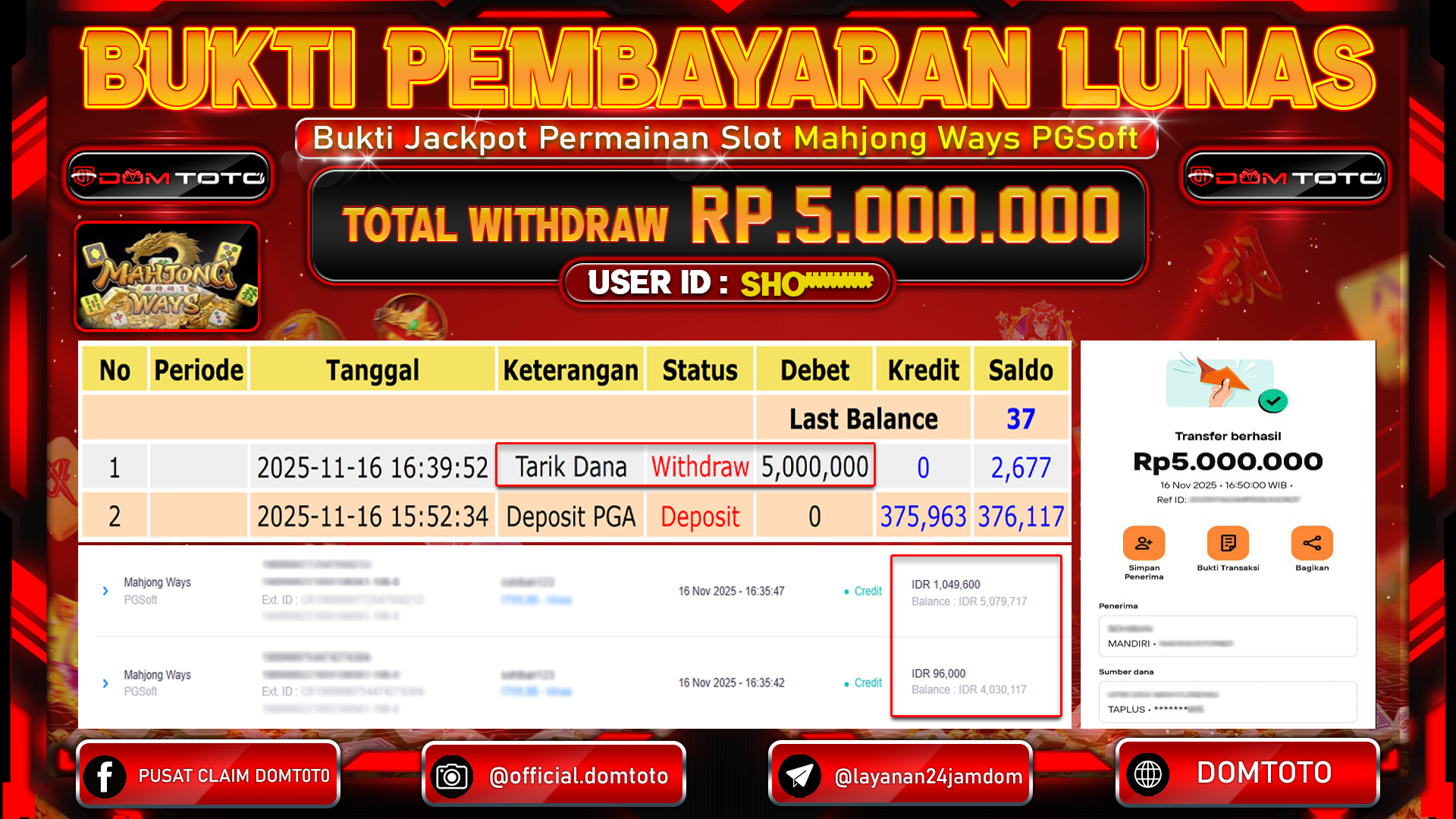 JACKPOT SLOT Mahjong Ways PGSoft Play 16 NOVEMBER 2025